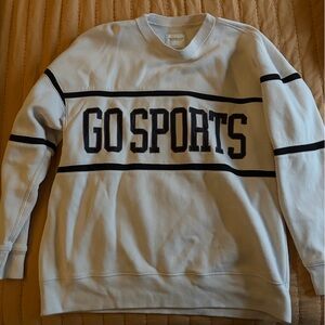 Abercrombie & Fitch White and Black Crewneck Sweater - Go Sports